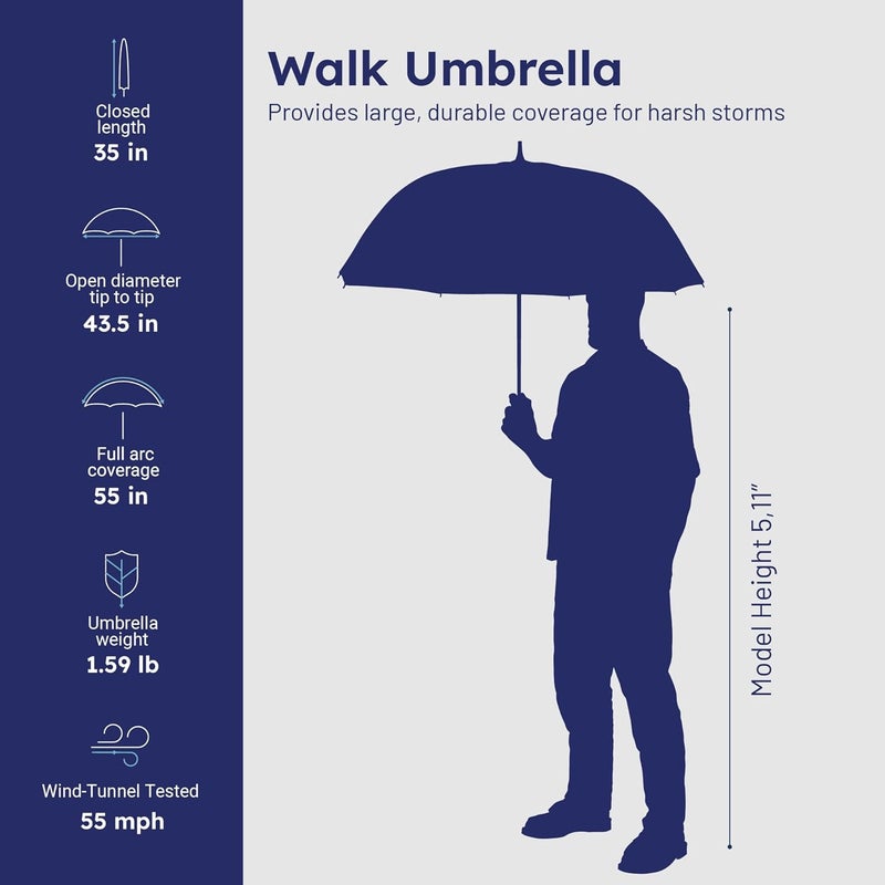 Weatherman Umbrella - Golf Umbrella - Windproof Sports Umbrella Resists Up to 55 MPH Winds - Available in 2 Sizes and 5 Colors - Image 5